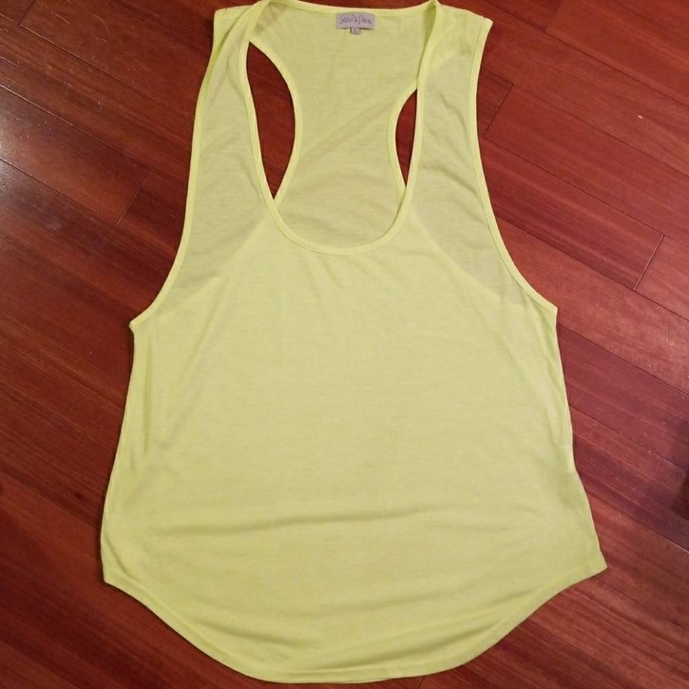 NWOT. Stitch & Pieces Oversized Neon yellow top.